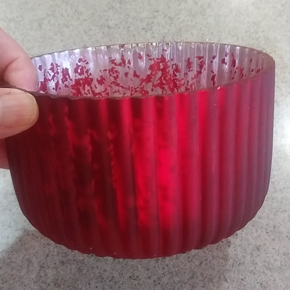 Kohl's Accents Frosted Red Hurricane Candle Holder Poshmark
